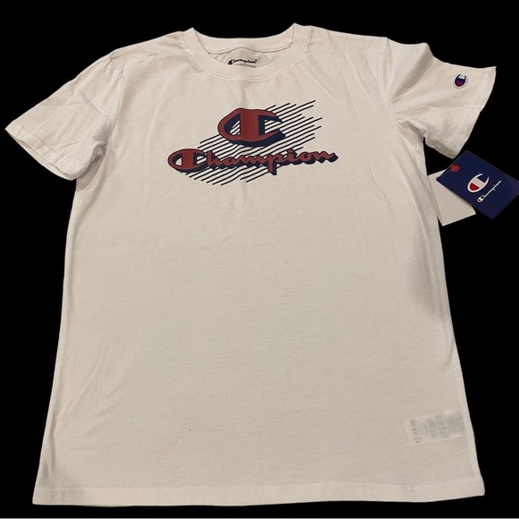 Champion Boy's Short-Sleeve White Color Graphic T-Shirt XL 13/14 - Picture 1 of 6